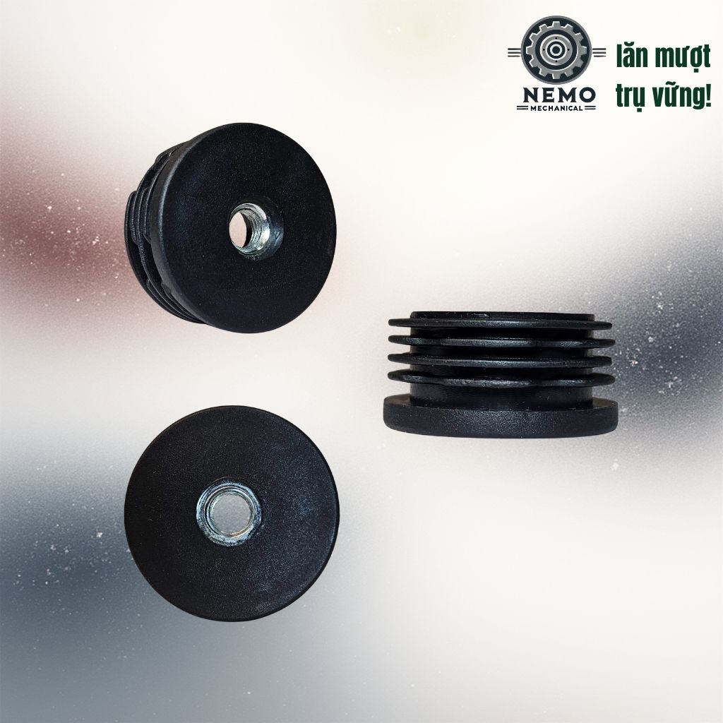 Nắp Chụp Thép Hộp Có Ren – Giải Pháp Lắp Chân Tăng Chỉnh & Bánh Xe Không Cần Hàn (M6, M8, M10)